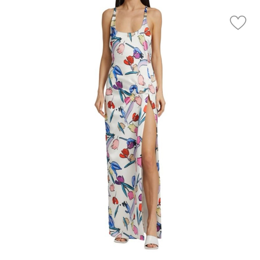 NWT ROTATE Birger Christensen Scoop Neck Leg Slit Willa Maxi Dress